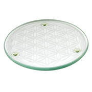 Glas-Untersetzer 8,9cm gelaserte Blume des Lebens
