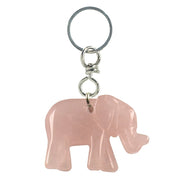 Schlüsselanhänger Elefant Rosenquarz