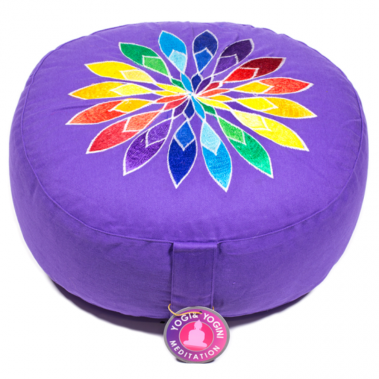 Blume Multicolor Meditations-Kissen – violett