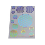 A5 irisierend Aufkleber Blume des Lebens | 12 Aufkleber div. Grössen