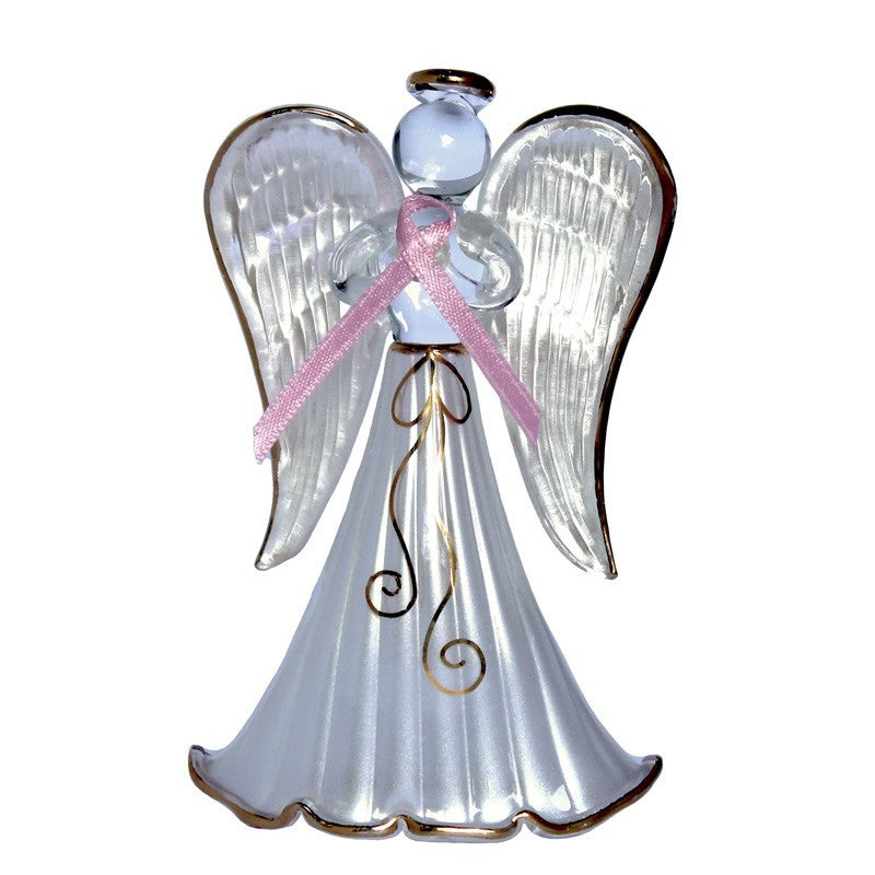 Glasengel - Engel der Hoffnung rosa | teilweise 14 Karat vergoldet