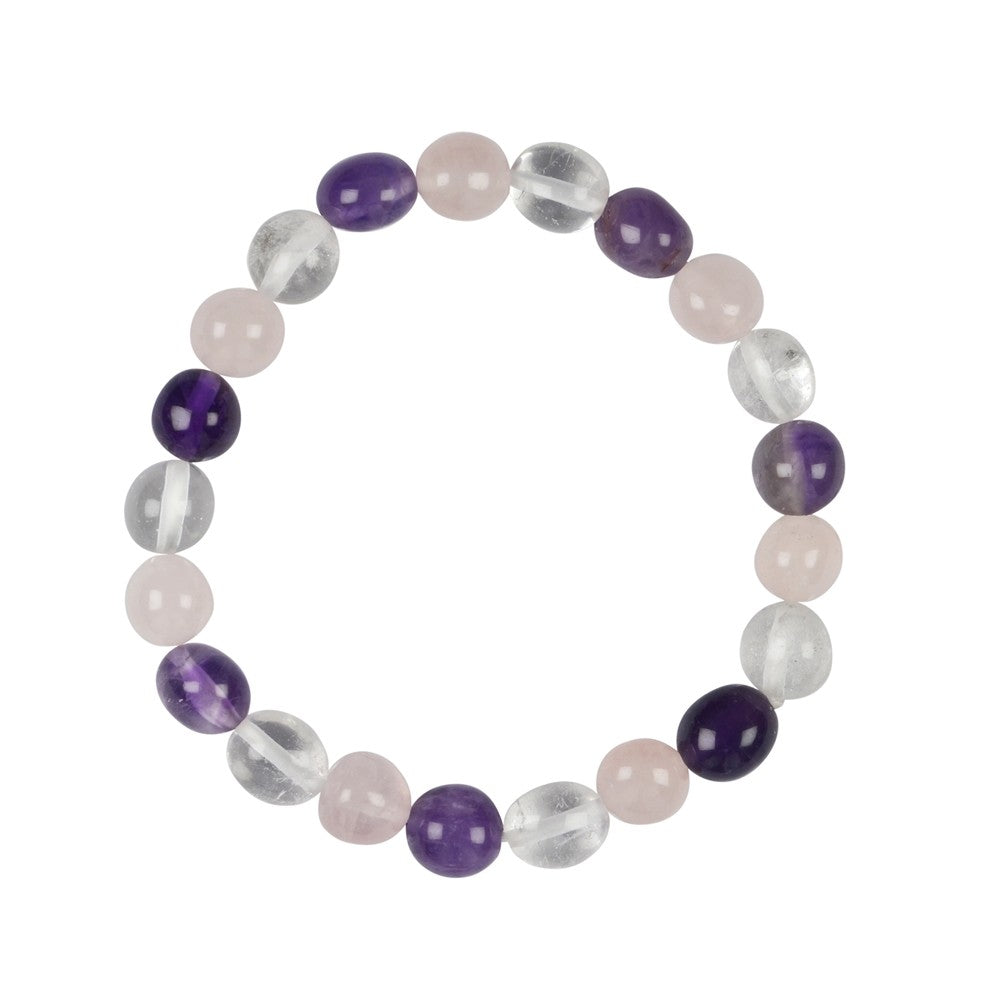 Armband Amethyst - Bergkristall - Rosenquarz Nuggets