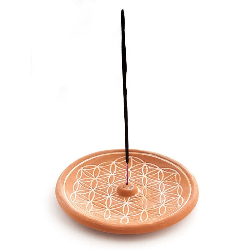 Räucherstäbchenhalter - Blume des Lebens natur