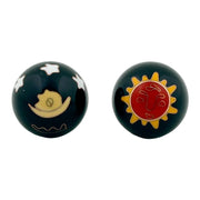 Qi Gong Kugeln 35mm  Sonne & Mond schwarz