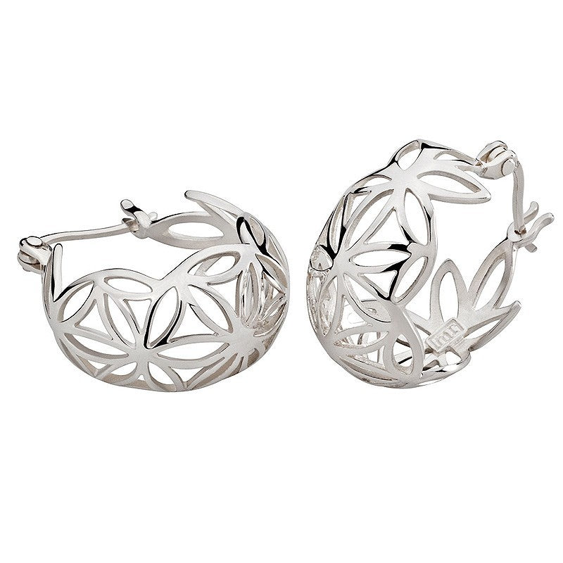 Collection inner Light - Blume des Lebens Ohrringe - gewölbt Silber