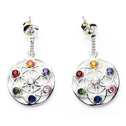 Ohrstecker Blume des Lebens Silber Chakra