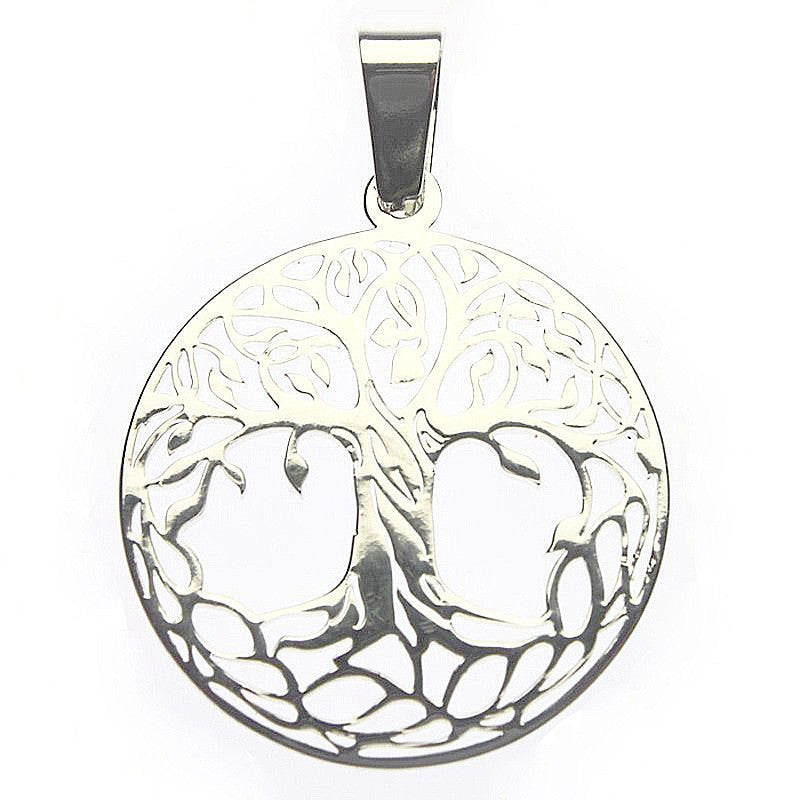 Lebensbaum Anhänger Edelstahl | silberfarben