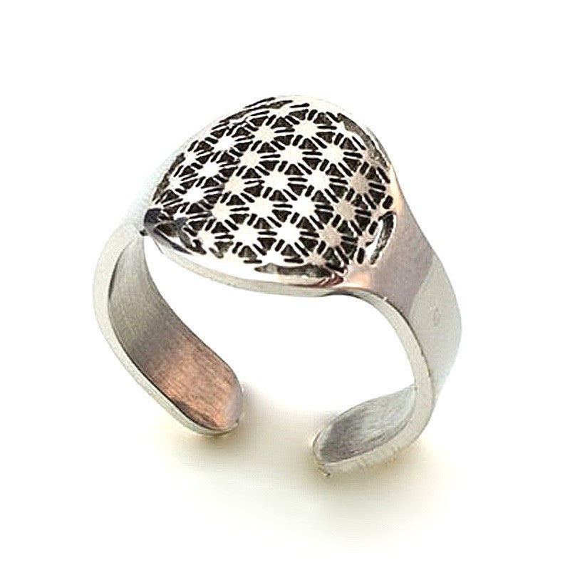 Edelstahl Ring Blume des Lebens | Ø 15mm