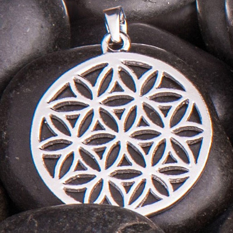 Anhänger Blume des Lebens - Silber 25 mm