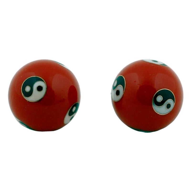 Qi Gong Kugeln - 40mm Yin Yang rot