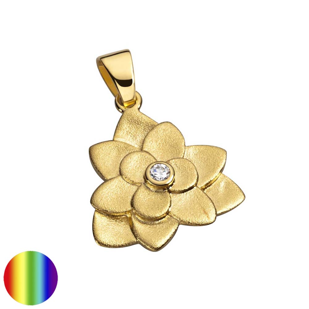 Collection inner Light - Symbolschmuck Anhänger - Herzlotus Zirkonia klar