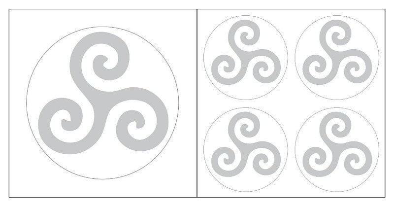 Aufkleber - Triskell silber | symbolisiert die immerwährende Bewegung