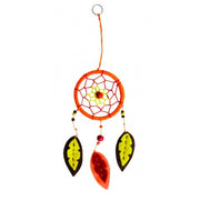 Traumfänger mit Filzfedern orange