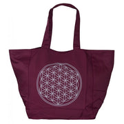 Umhängetasche Blume des Lebens lila