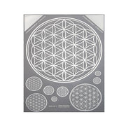 A3 silber Aufkleber Blume des Lebens | 9 Aufkleber div. Grössen