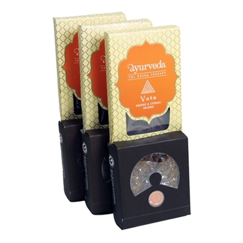 Ayurvedische Räucher Set - Orange & Zypresse | Stäbchen und Kegel