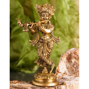 Statue Krishna aus Messing 18 cm