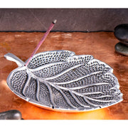 Stäbchenhalter - Blatt Weissmetall  | Räucherstäbchenhalter