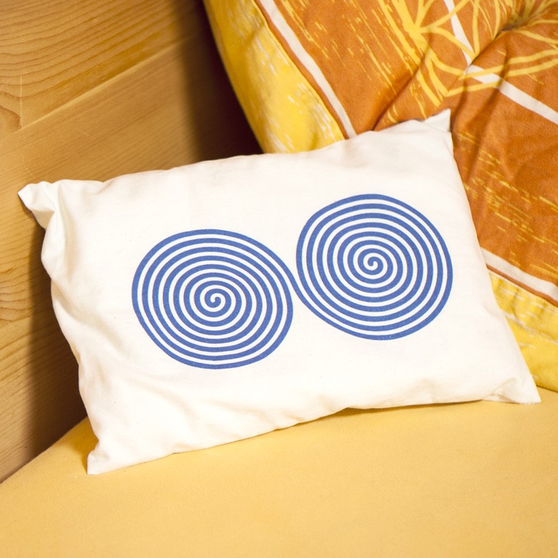 Zirbenholzkissen - Aufdruck Doppelspirale