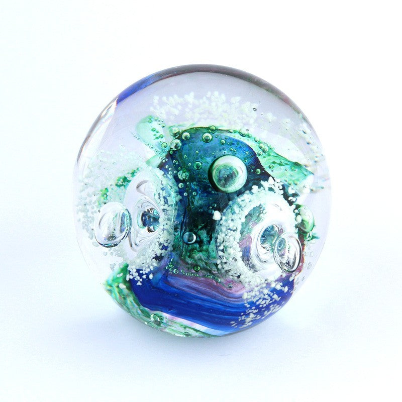 Traumkugel grün blau weiss