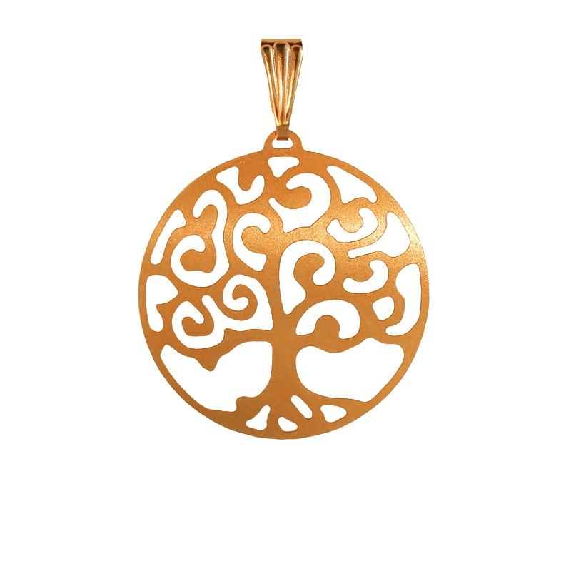 Anhänger Lebensbaum Edelstahl 25mm |vergoldet