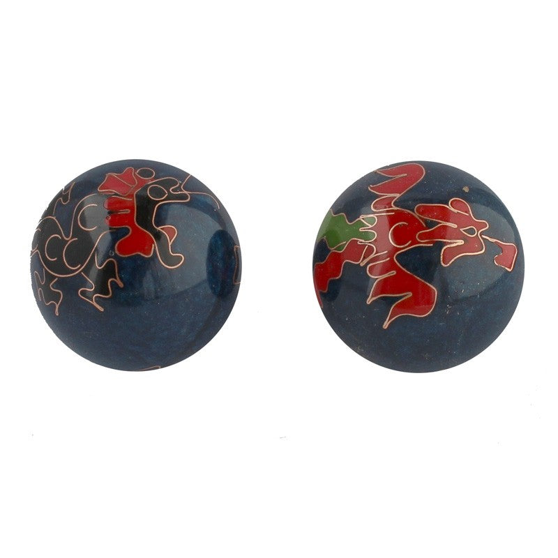Qi Gong Kugeln 40mm Drache und Phönix blau