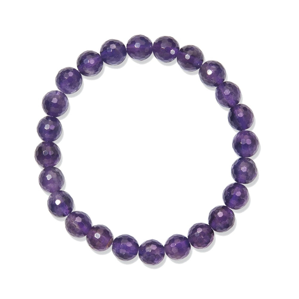 Armband facettierte Kugeln 8mm Amethyst