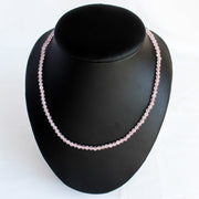 Halskette Rosenquarz Kugeln 4mm