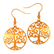 Ohrhänger Lebensbaum - Edelstahl vergoldet 25mm