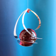 Windspiel - Spirale Wirbel | mit roter Kristallugel