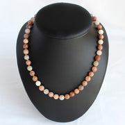 Halskette Mondstein Kugeln 6mm