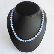 Halskette Chalcedon blau Kugeln 8mm