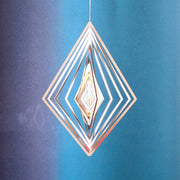 Windspiel Edelstahl - Spirale Raute | Hochglanz poliert