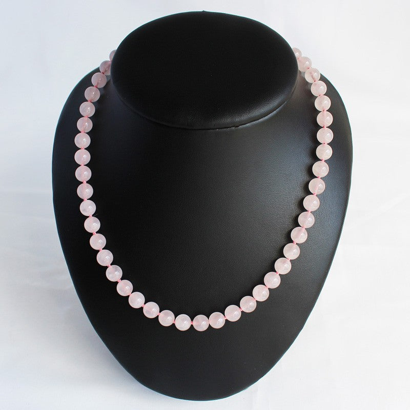 Halskette Rosenquarz Kugeln 8mm