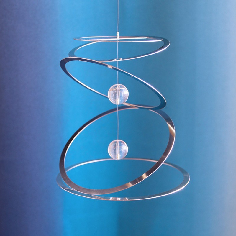 Windspiel Ringkreisel mit 2 Glaskugeln