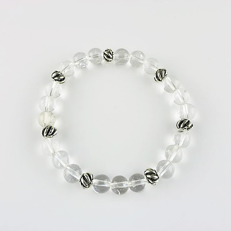 Armband Bergkristall 8mm Kugeln und Beads