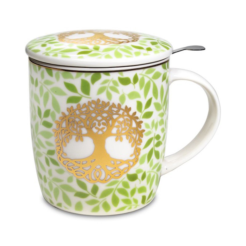 Teetasse mit grünem Baum des Lebens - Set