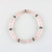 Armband Rosenquarz mit 6mm Kugeln und Beads