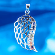 Anhänger - Engelsflügel Chakra | 925 Sterling Silber und Edelsteinen