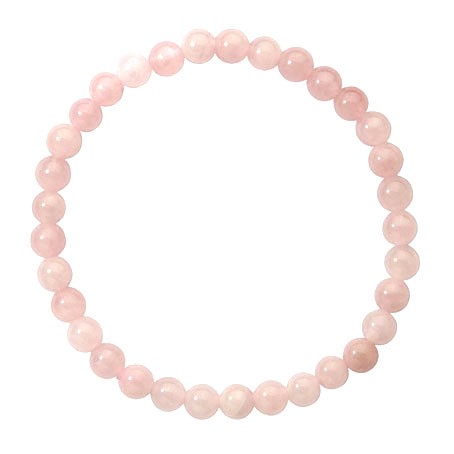 Armband - Rosenquarz Kugeln 4mm
