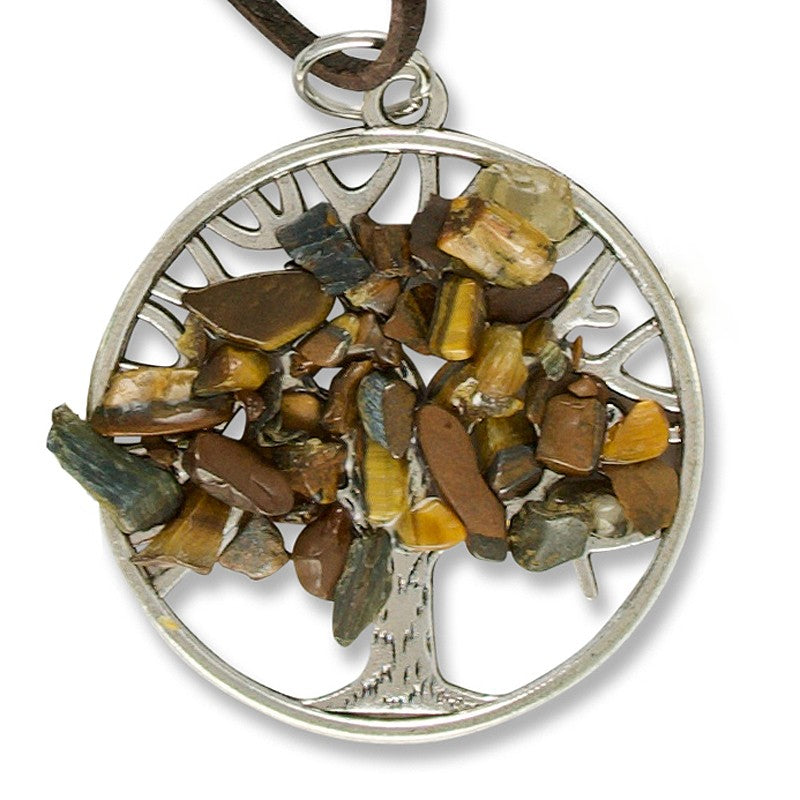 Halskette Lebensbaum - mit Tigerauge