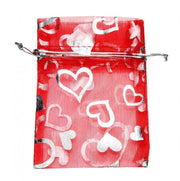 Organza Täschchen mit Herzen 7,5 x 10cm