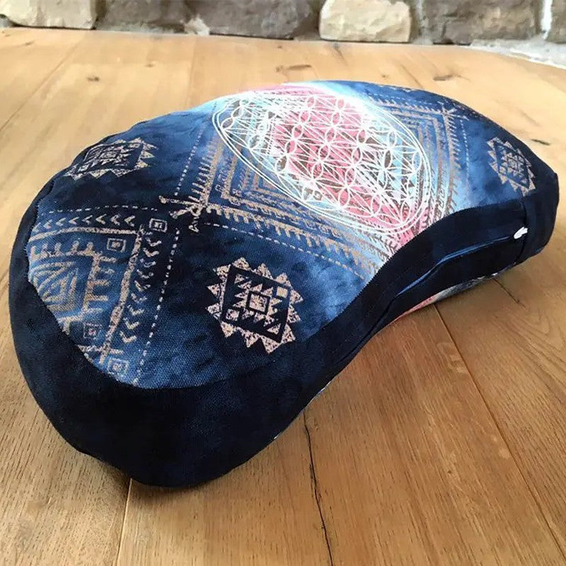 Meditations-Kissen – Halbmond - indigo-peach | Spirit of Om
