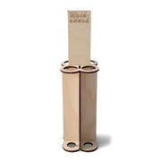 Holzdisplay für vier Glasröhrchen