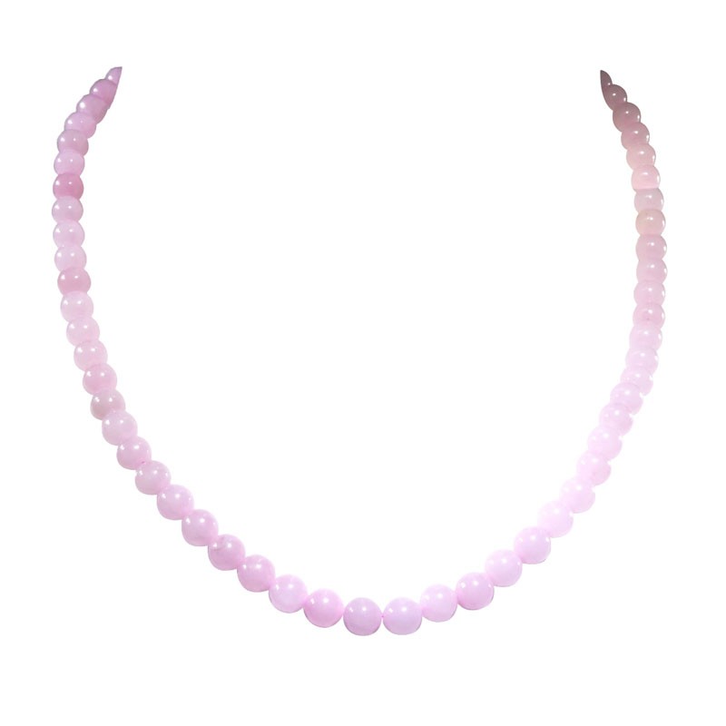 Halskette Rosenquarz Kugeln 6mm