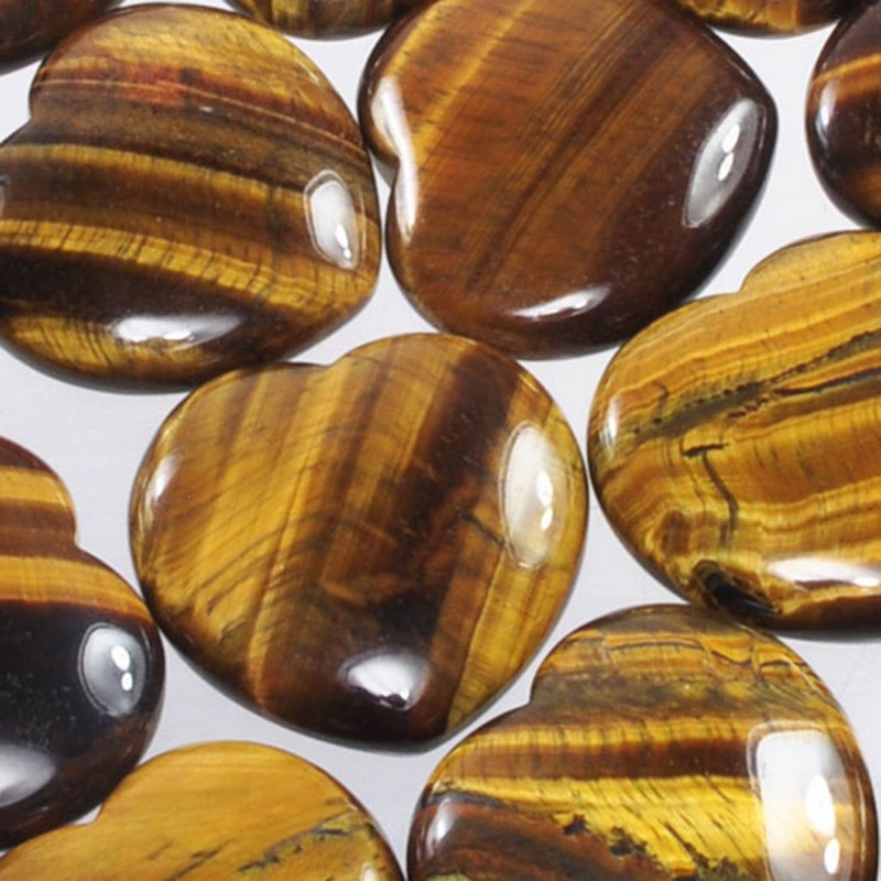 Edelstein Herz - Tigerauge 40mm