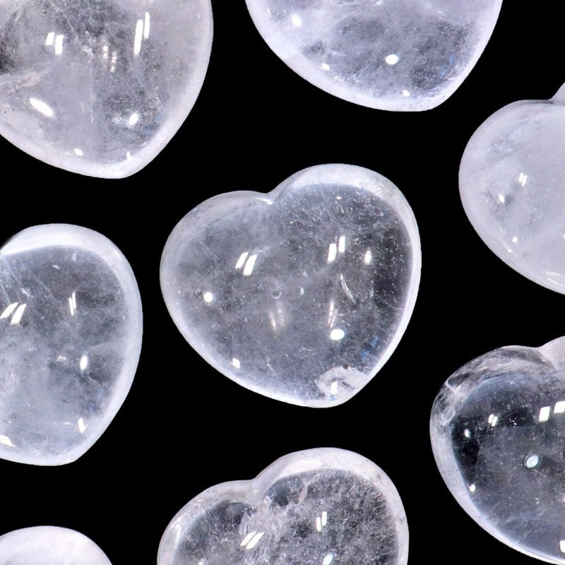 Edelstein Herz - Bergkristall bauchig 45mm