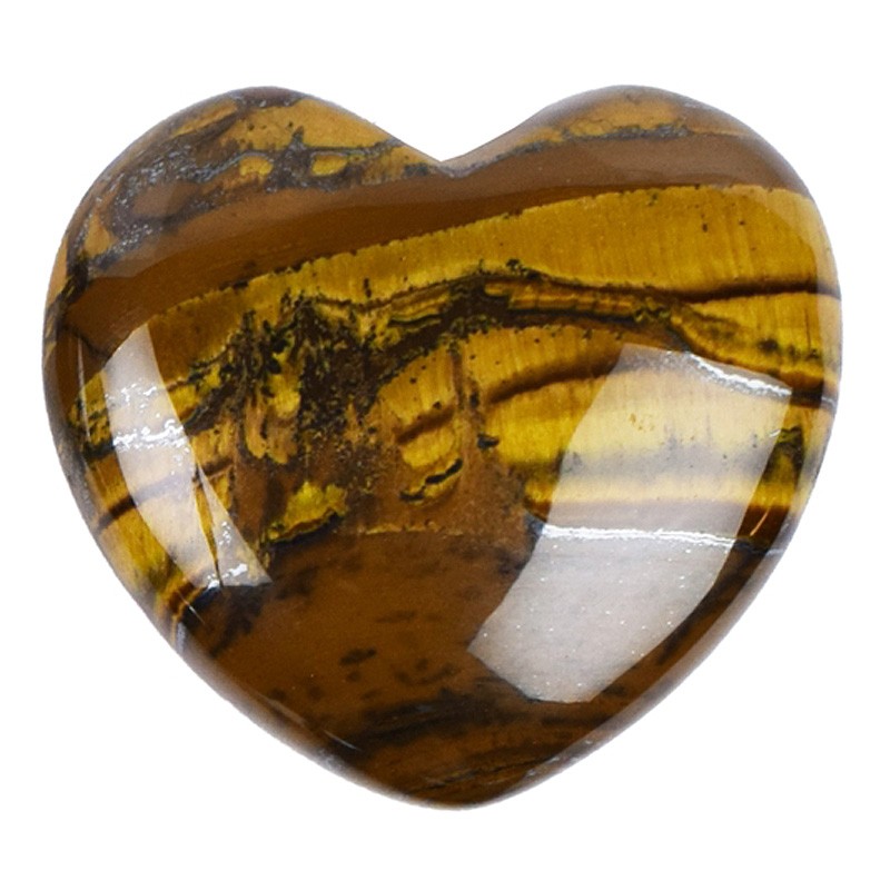 Edelstein Herz - Tigeraugen Japsis 38mm