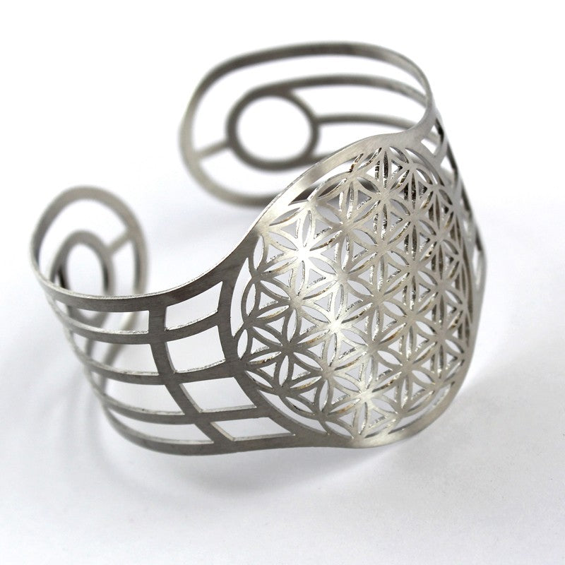 Armreif Blume des Lebens 40mm | Edelstahl