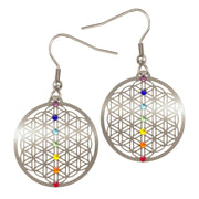 Edelstahl Ohrhänger 25mm Lebensblume Swarovski